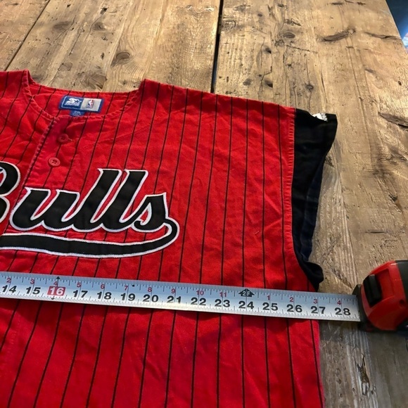 Vintage STARTER 90s Chicago Bulls Pinstripe Baseball Jersey 
Men’s XXL - Picture 11 of 13
